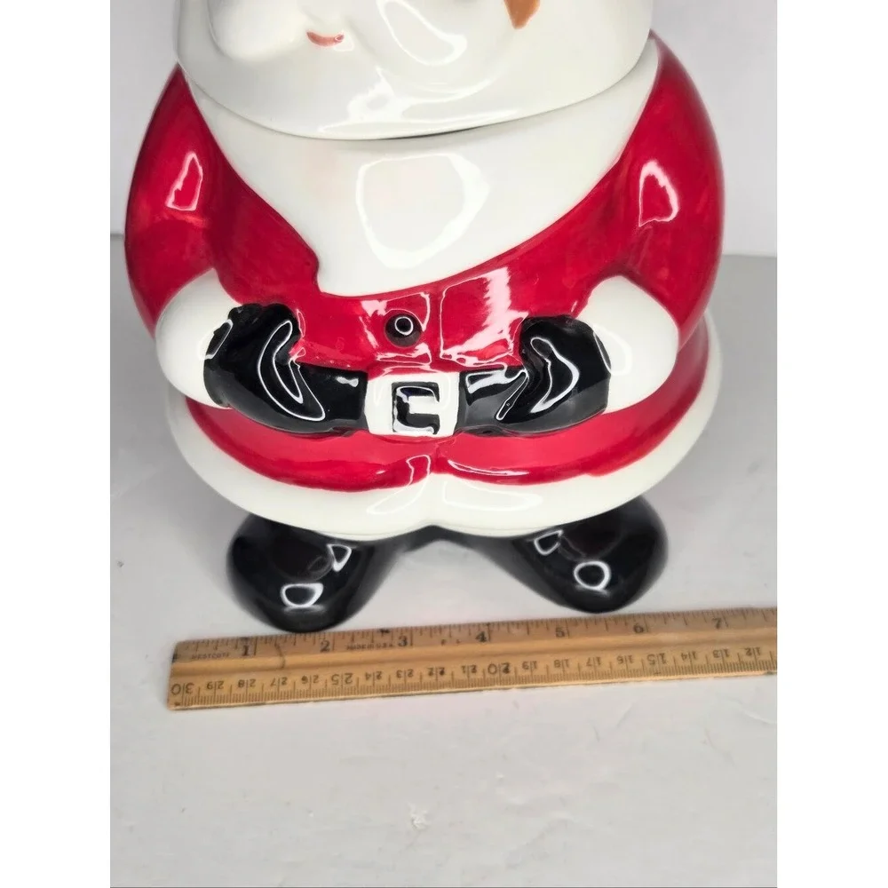 Holiday‎ Time Santa Christmas Cookie Jar Earthenware
